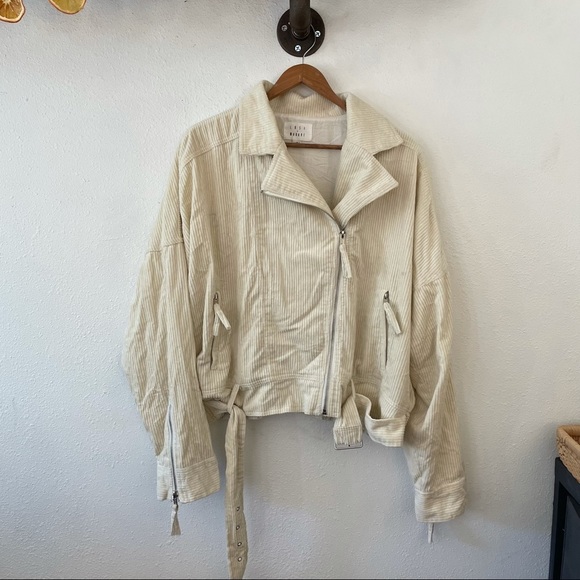 Urban Outfitters Jackets & Blazers - Lost + Wander Cream Corduroy Moto Jacket